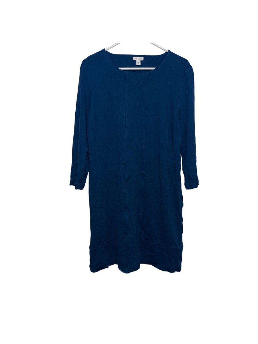 J. Jill Womens Blue Ponte Knit Dress XL Tall Casual 3/4 Sleeve Pockets